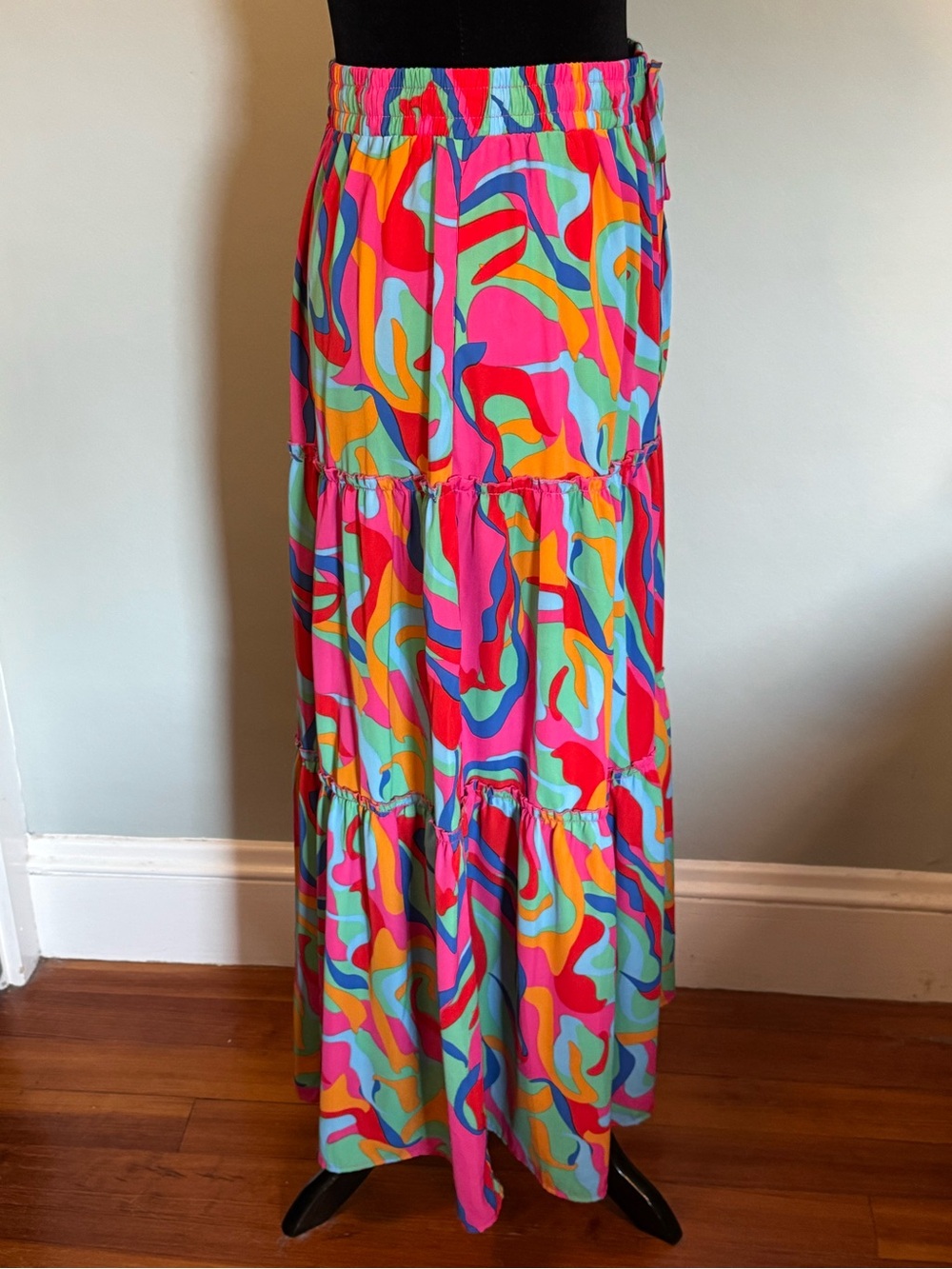 Amazon Earkoha Boho Tiered Maxi Skirt - Multicolor Swirl - Size XL - Picture 6 of 10